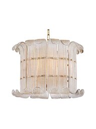 Brasher 8-Light Chandelier in Aged Brass.